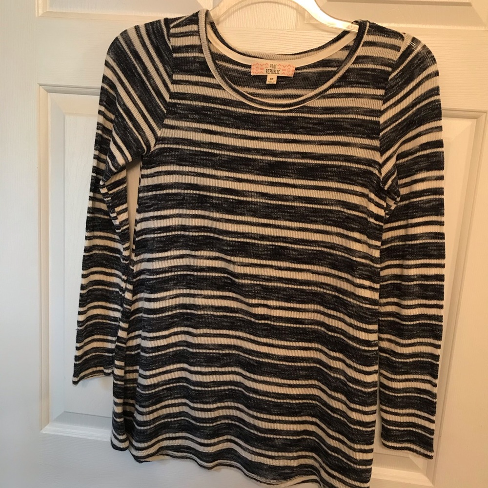 Pink Republic Blu/Wht Striped Sweater - Picture 7 of 11